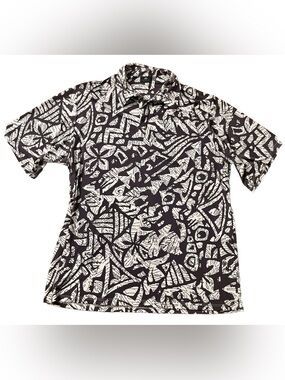 Iolani Inc. Made in Hawaii Abstract Tribal Print Polo Shirt XXL